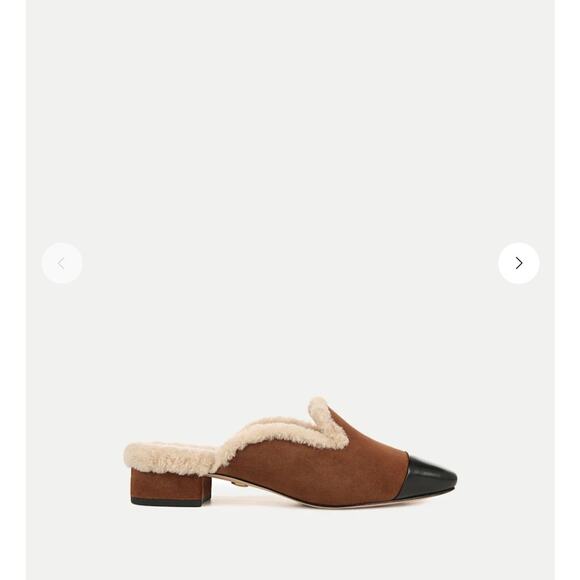 Veronica Beard Women's Brown Cedar Cecile Shearling Mule NWOB Size 8.5 - Picture 2 of 11